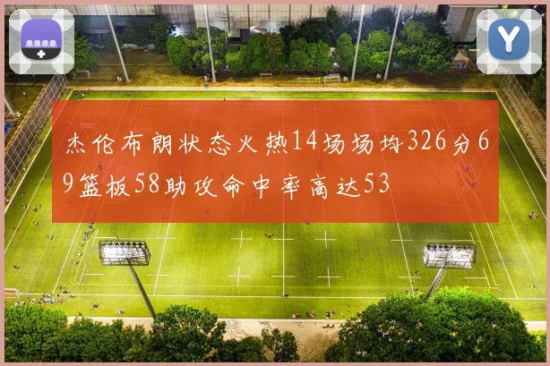 杰伦布朗状态火热14场场均326分69篮板58助攻命中率高达53