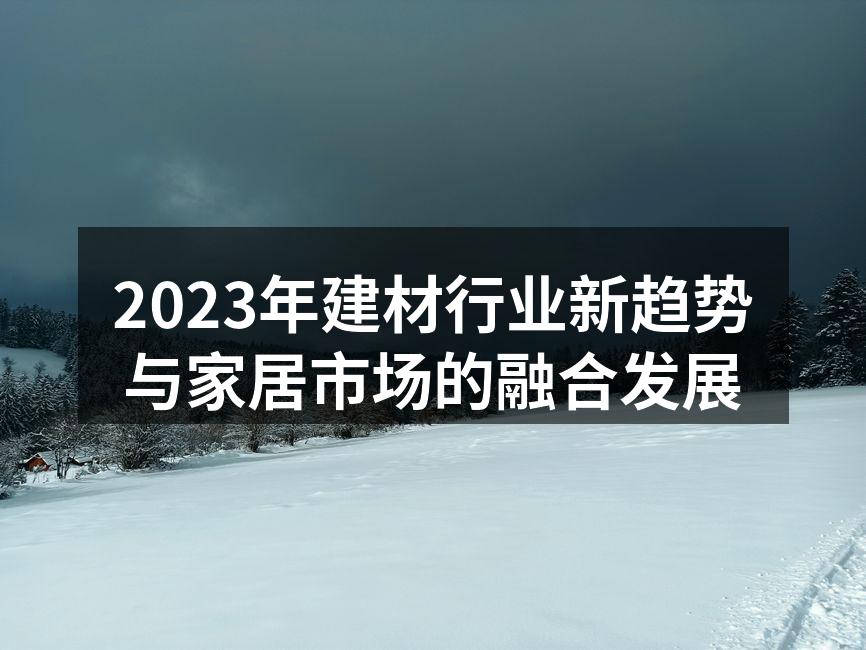 2023年建材行业新趋势与家居市场的融合发展